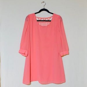 girls coral-pink dress